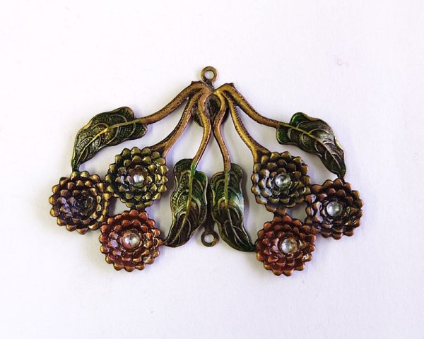 画像1: ヴィンテージ/USA/メタル/加工フラワーパーツ（1個） (1)