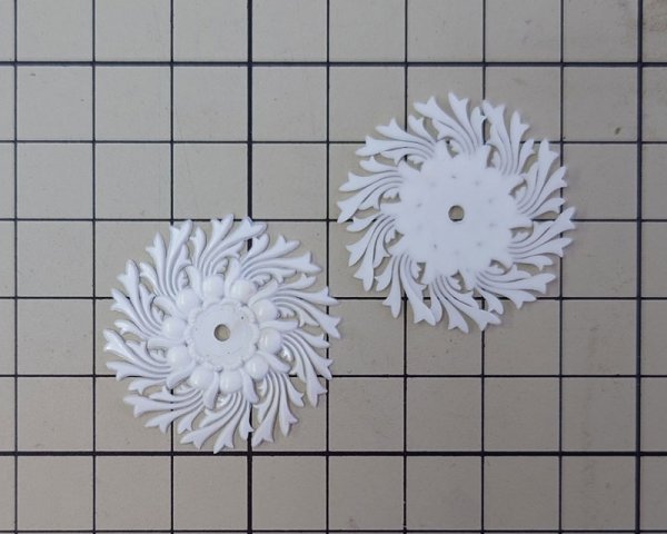 画像3: ヴィンテージ/ドイツ/プラスティック/レースフラワー/30mm（2枚） (3)