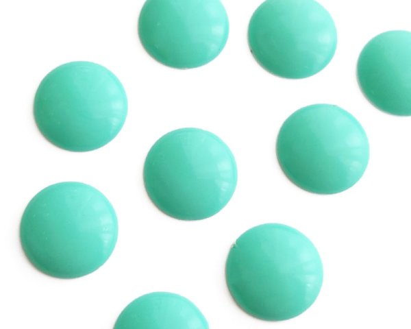 画像1: ヴィンテージ/日本/プラスチックカボション/ミント/約18mm(1個) (1)