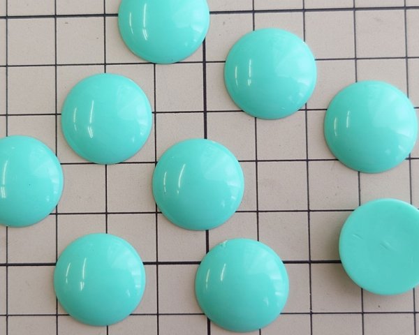 画像2: ヴィンテージ/日本/プラスチックカボション/ミント/約18mm(1個) (2)