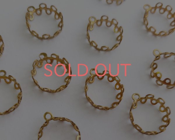 画像1: 11mmラウンド用/ブラスセッティング/レース(1個) (1)