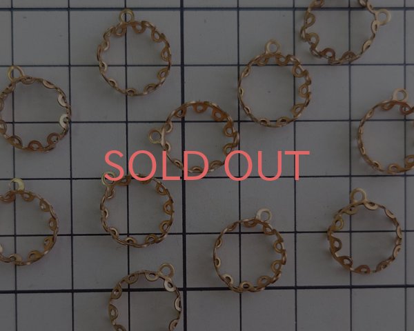 画像2: 11mmラウンド用/ブラスセッティング/レース(1個) (2)