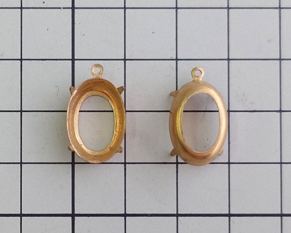 画像1: 16×11mmオーバル用/ブラスセッティング/オープンバック/1リング(1個) (1)