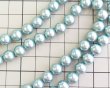画像2: ヴィンテージ/チェコ/ガラスパール/ブルーグリーン/約8mm(4個) (2)