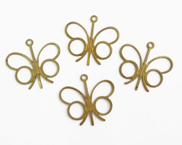 画像1: ヴィンテージ/ブラス/ちょうちょ(1個) (1)