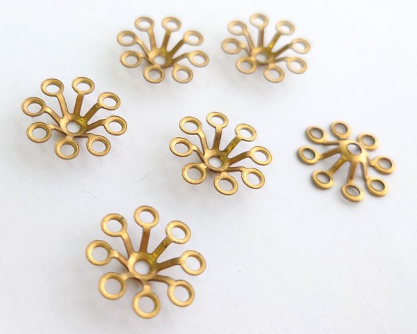 画像1: ヴィンテージ/ブラス/フラワーカップ(1個) (1)