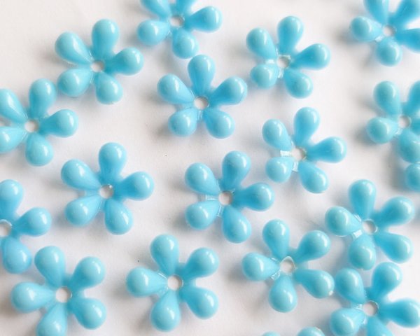 画像1: ヴィンテージ/ドイツ/プラスティック/フラワー300/スカイブルー（2個） (1)