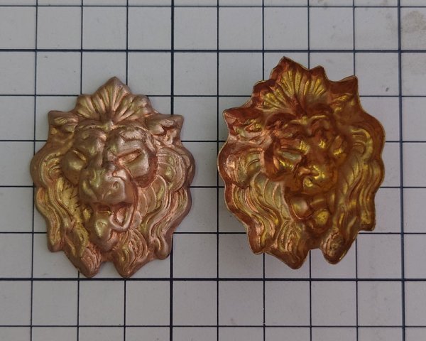 画像3: ヴィンテージ/ブラススタンピング/ライオン(1個) (3)