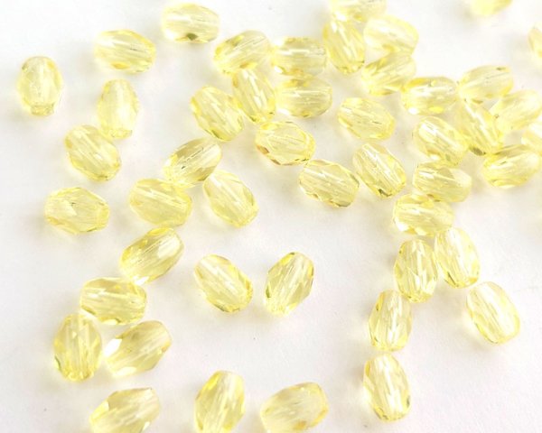 画像1: チェコガラスビーズ/ファイアポリッシュオーバル/ジョンキル/約6×4mm（10個） (1)