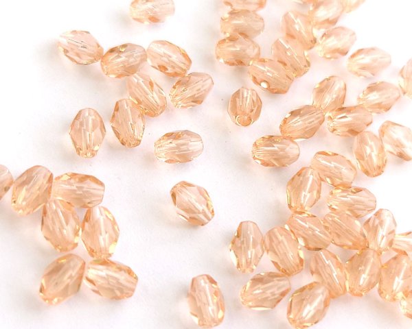 画像1: チェコガラスビーズ/ファイアポリッシュオーバル/ピーチ/約6×4mm（10個） (1)