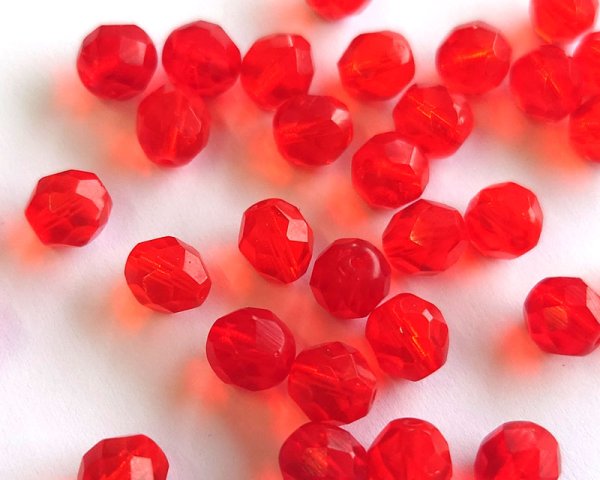 画像1: チェコガラスビーズ/ファイアポリッシュ/8mm/シャムミックス(6個） (1)