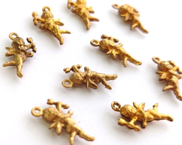 画像2: ヴィンテージ/ブラスチャーム/キューピッド(1個) (2)