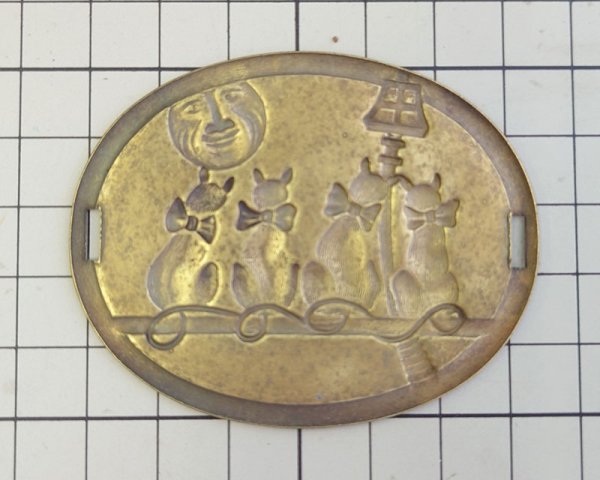 画像5: ヴィンテージ/ブラススタンピング/夜の猫たち(1個) (5)