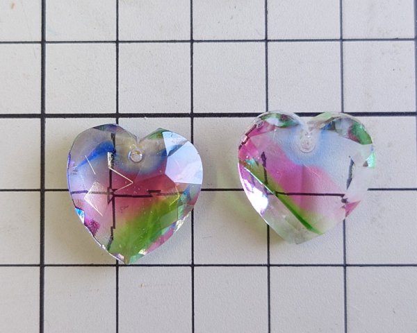 画像2: ヴィンテージ/ドイツ/ガラスペンダント/ハートアイリス(1個) (2)
