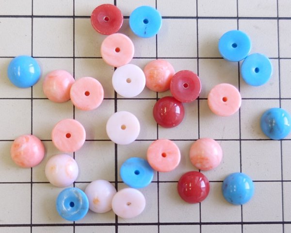 画像2: ヴィンテージ/日本/プラスチックカボション/ターコイズ風/約8mm(1個) (2)