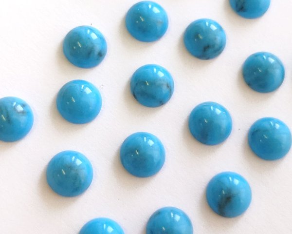 画像1: ヴィンテージ/日本/プラスチックカボション/ターコイズ風/約8mm(1個) (1)