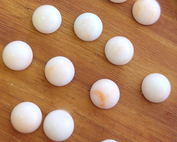 画像1: ヴィンテージ/日本/プラスチックカボション/ピーチマーブル/約8mm(1個) (1)