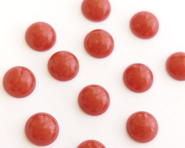 画像1: ヴィンテージ/日本/プラスチックカボション/カーネリアンレッド/約7.5mm(1個) (1)