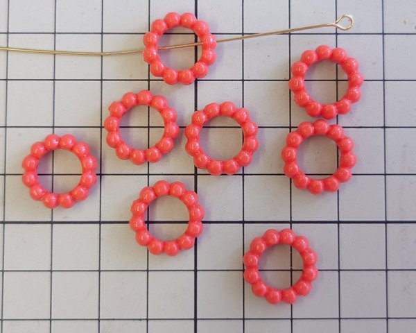 画像2: ヴィンテージ/ドイツ/プラスチック/ドットリング/オレンジ（1個） (2)