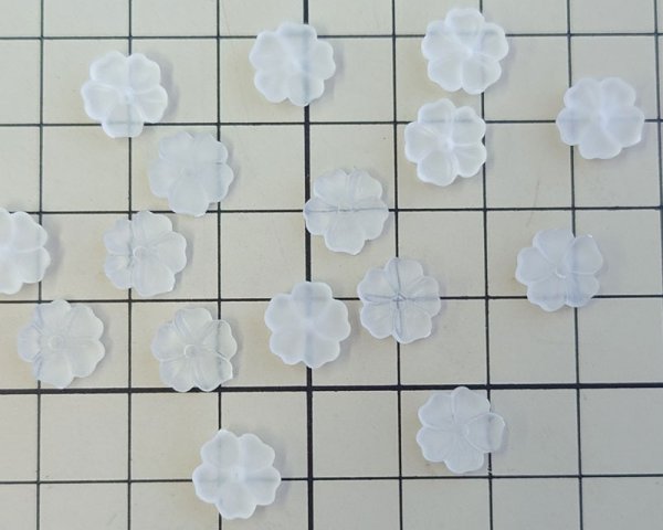 画像2: ヴィンテージ/日本/プラスチック/フロストフラワー/約10mm(1個) (2)