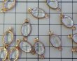画像2: ヴィンテージ/USA/プラスチック+真鍮/クリアオーバルコネクター（1個） (2)