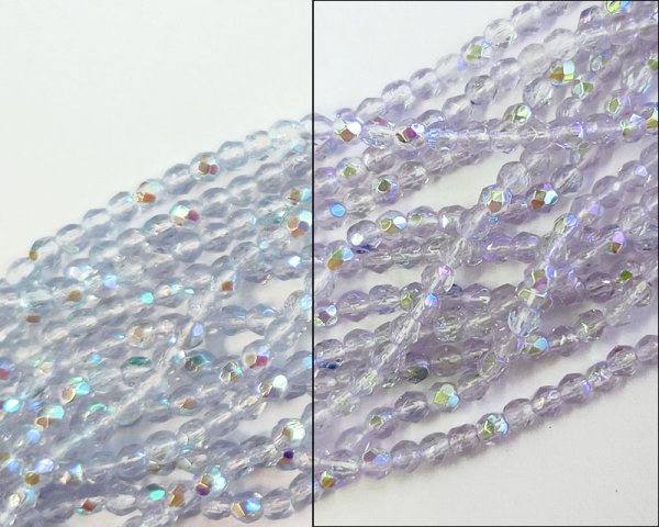 画像1: チェコガラスビーズ/ファイアポリッシュラウンド/アレキサンドライト/オーロラ/3mm(20個) (1)