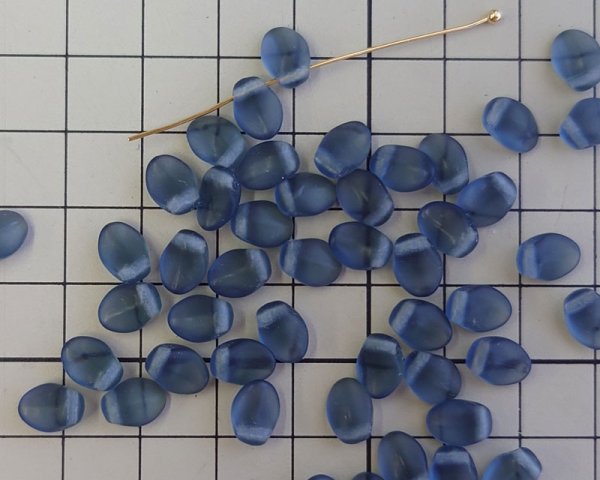 画像2: チェコガラスビーズ/ペタル/フロストモンタナ/約8×6mm(10個) (2)