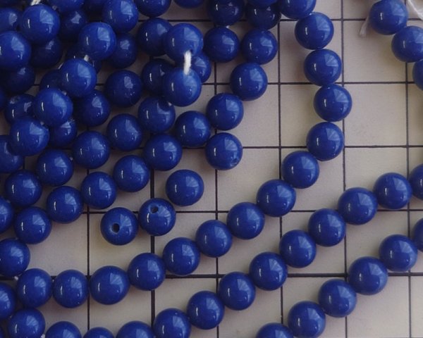 画像2: ヴィンテージ/日本/ガラスビーズ/ネイビー/約5〜6mm（10個） (2)