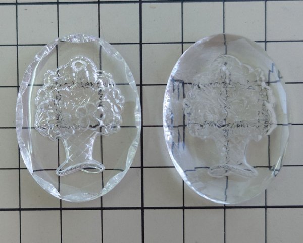 画像2: ヴィンテージ/ドイツ/ガラスインタリオ/花瓶/約40×30mm（1個） (2)