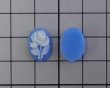 画像2: ns319ヴィンテージ/ドイツ/プラスチックカメオ/薔薇/ベビーブルー/約14×10mm/(1個) (2)