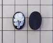 画像2: ns319/ヴィンテージ/ドイツ/プラスチックカメオ/薔薇/ブラック/約14×10mm/(1個) (2)