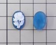 画像2: ns319/ヴィンテージ/ドイツ/プラスチックカメオ/薔薇/デニムブルー/約14×10mm/(1個) (2)