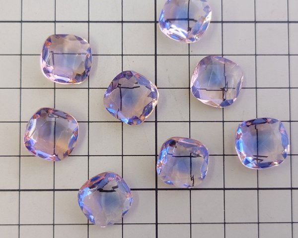 画像2: ヴィンテージ/ドイツ/ガラス/ピンク×ブルー/約15mm(1個) (2)