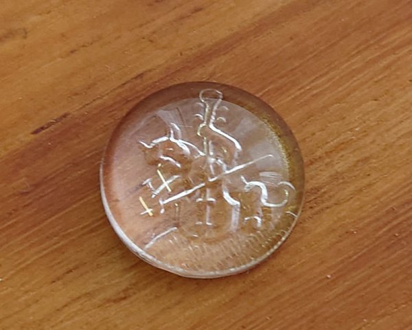 画像1: ヴィンテージ/ドイツ/ガラスインタリオ/チェロ弾きの猫/約13mm（1個） (1)