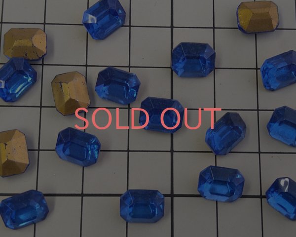 画像2: ヴィンテージ/チェコ/ガラスストーン/サファイア/10×8mm(2個) (2)