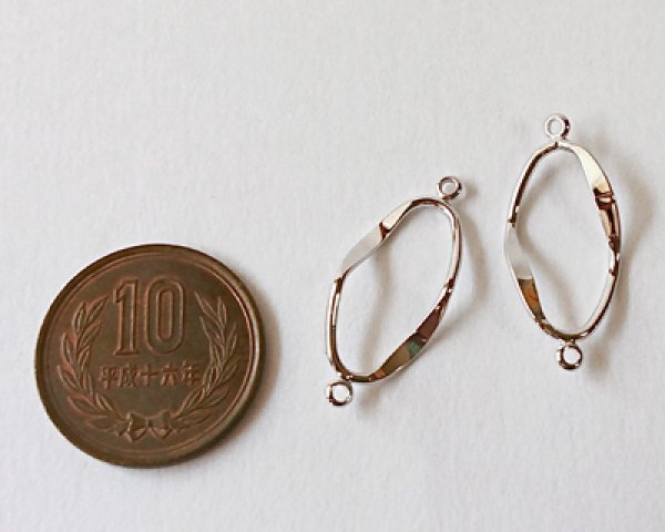 画像2: ブラス/ラージウエーブコネクター/本ロジウムメッキ(1個) (2)