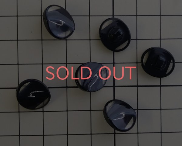 画像2: デッドストック/日本/プラスチックボタン/ツイストオーバル/ブラック(1個) (2)