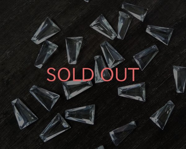 画像1: ヴィンテージ/ドイツ/ガラスストーン/キー/クリスタル/約12×8mm（1個） (1)