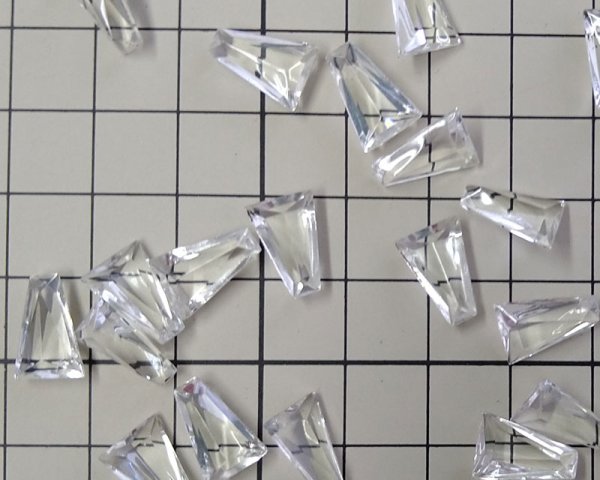 画像2: ヴィンテージ/ドイツ/ガラスストーン/キー/クリスタル/約12×8mm(1個) (2)