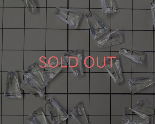 画像2: ヴィンテージ/ドイツ/ガラスストーン/キー/クリスタル/約12×8mm（1個） (2)