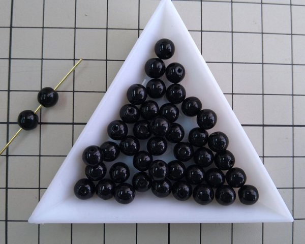 画像2: チェコガラスビーズ/ラウンド/ジェットブラック/約6mm(10個) (2)