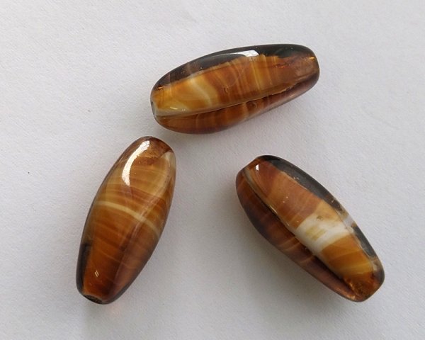 画像2: ns0180/ヴィンテージ/ドイツ/ツイスト/ブラウンストライプギブレ(1個) (2)