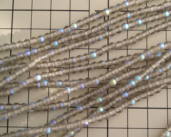 画像2: チェコガラスビーズ/ラウンド/ブラックダイヤオーロラ/約4mm(45個) (2)