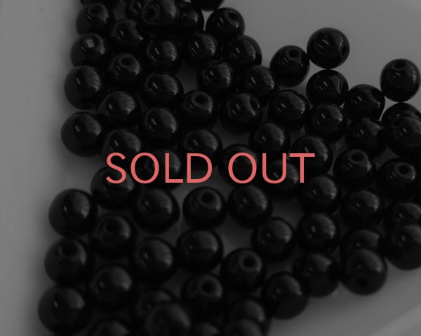 画像1: チェコガラスビーズ/ラウンド/ジェットブラック/約4mm(45個) (1)