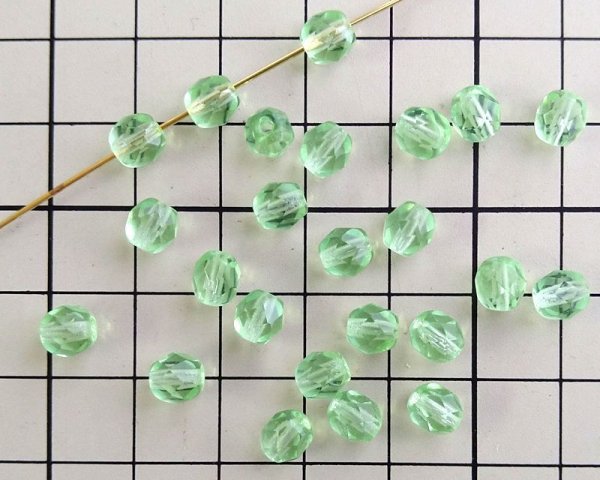 画像2: チェコガラスビーズ/ファイアポリッシュ/6mm/ペリドット(10個) (2)