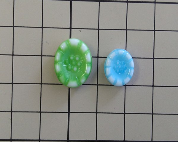 画像3: ns002/ヴィンテージ/ドイツ/オーバルフラワーS/パープルホワイト(2個) (3)