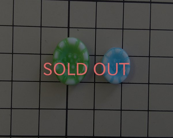 画像3: ns002/ヴィンテージ/ドイツ/オーバルフラワーS/ブルーホワイト(2個) (3)