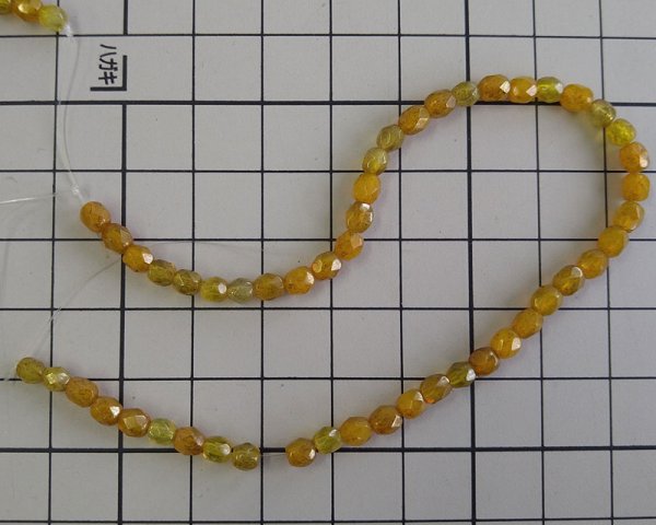 画像4: デッドストック/チェコガラスビーズ/ファイアポリッシュラウンド/トパーズ系ミックス/約4mm(1本) (4)