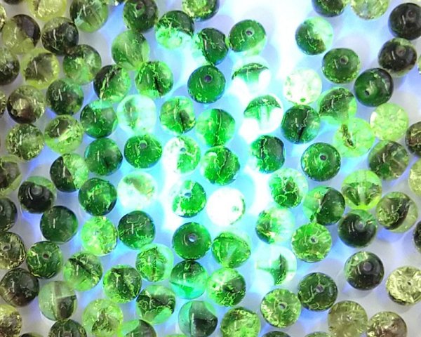 画像3: チェコガラスビーズ/クラックルラウンド/ジョンキル×アメシスト/約6mm(10個) (3)