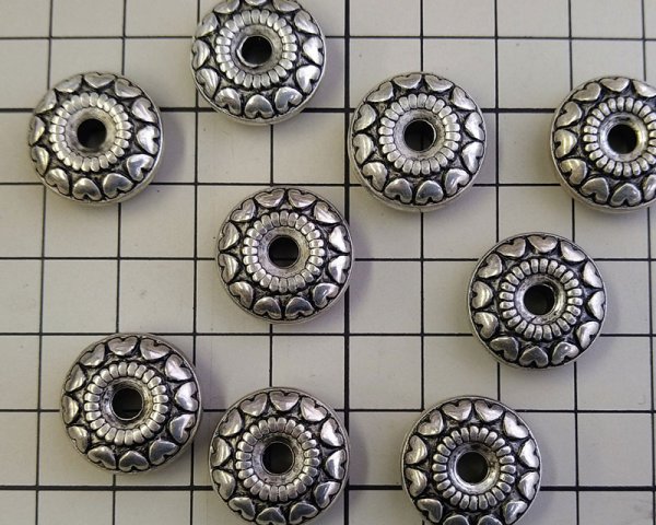 画像3: デッドストック/CCB/ハートラージロンデル/アンティークシルバー(2個) (3)